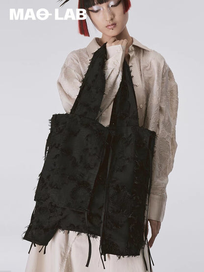 Dark Daisy Embossed Handmade Shoulder Bag