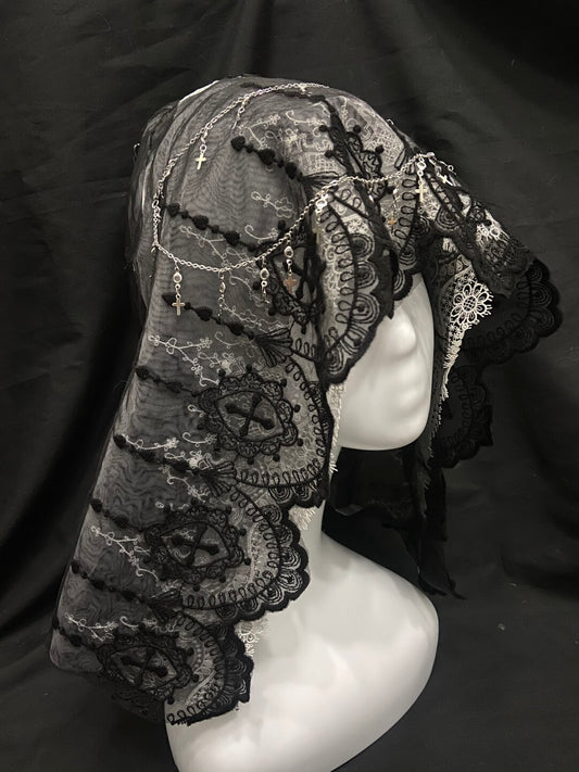 Dark Gothic Nun Veil Hood