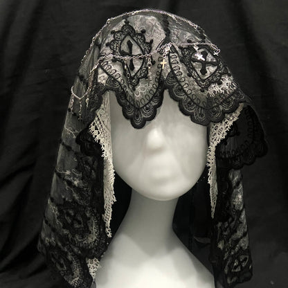 Dark Gothic Nun Veil Hood
