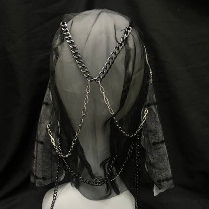 Dark Gothic Nun Veil Hood