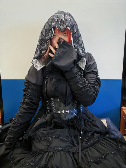 Dark Gothic Nun Veil Hood