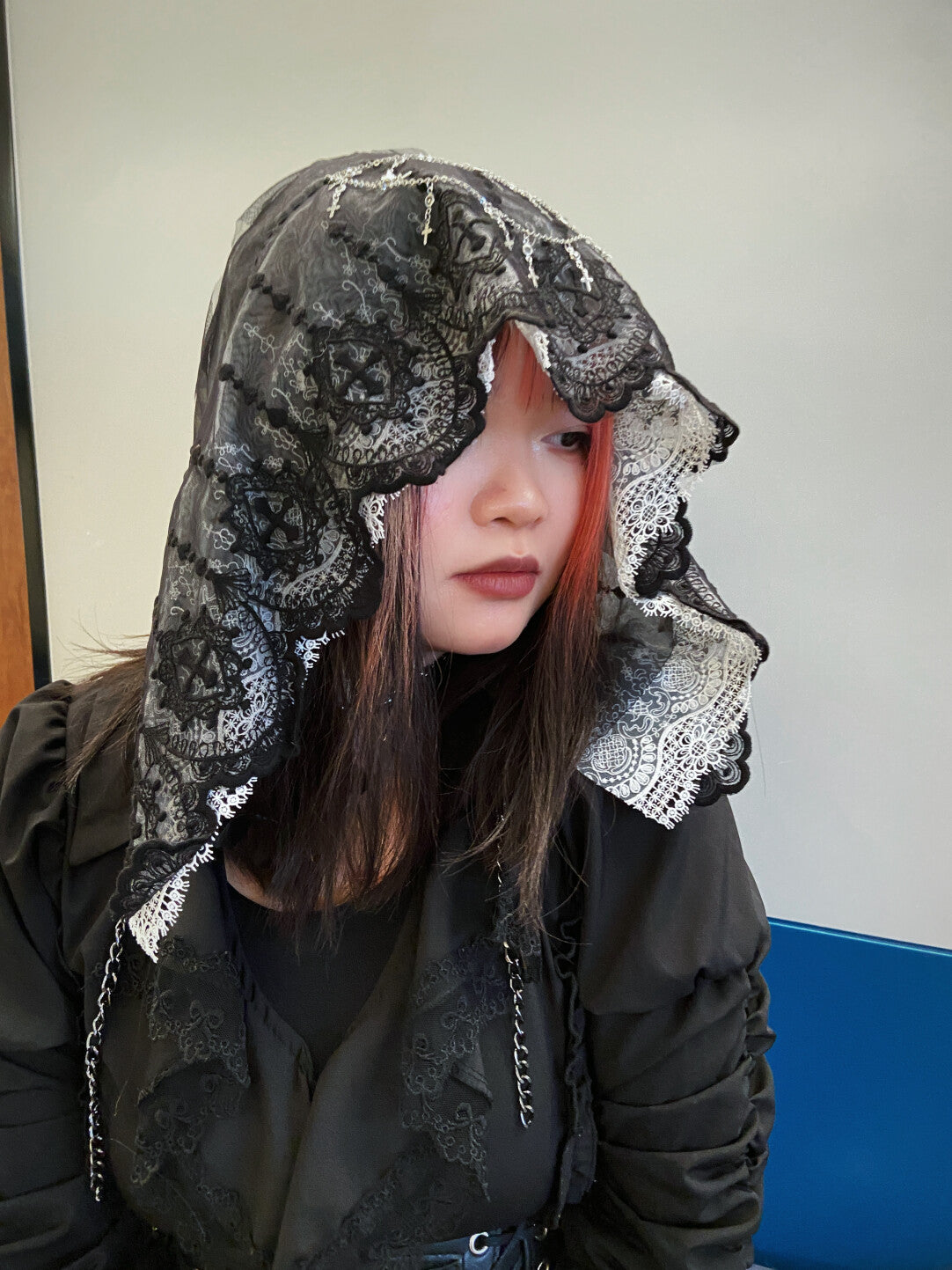 Dark Gothic Nun Veil Hood