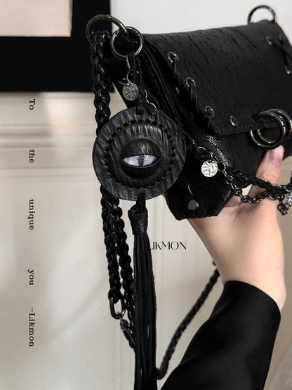Dark Night Metal Chain Leather Bag | Bag | Three Fleas