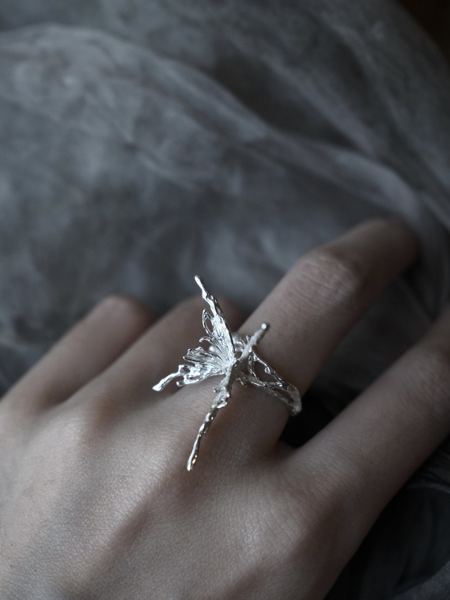 Dead Leaf Butterfly Open Ring