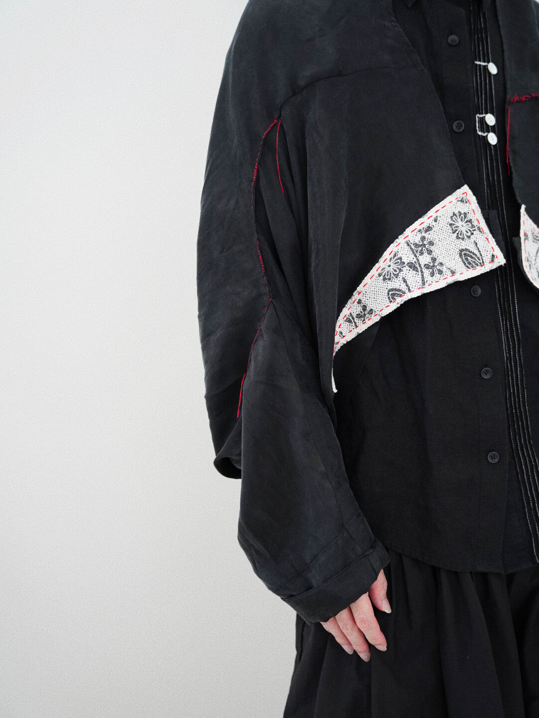 Designer Print Patchwork Cupro Jacket