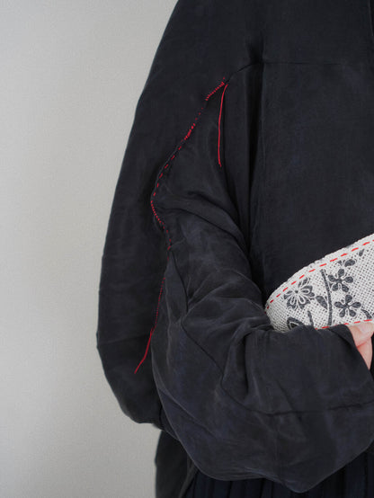 Designer Print Patchwork Cupro Jacket