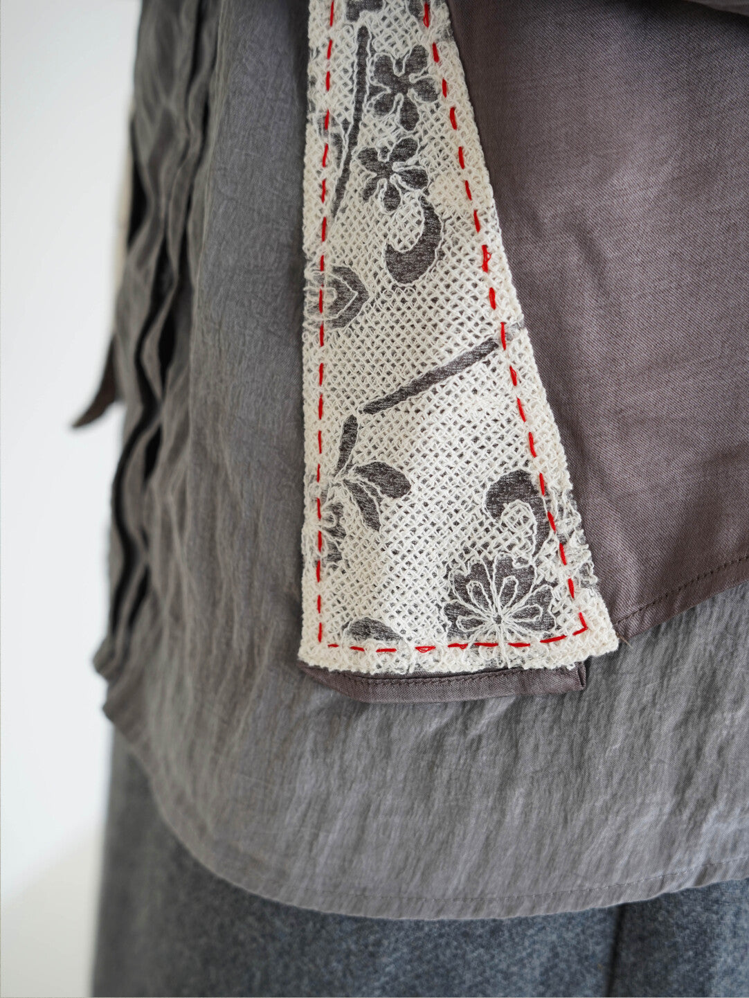 Designer Print Patchwork Cupro Jacket