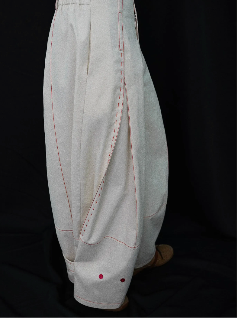 Designer Wide-Leg Button Denim Jeans