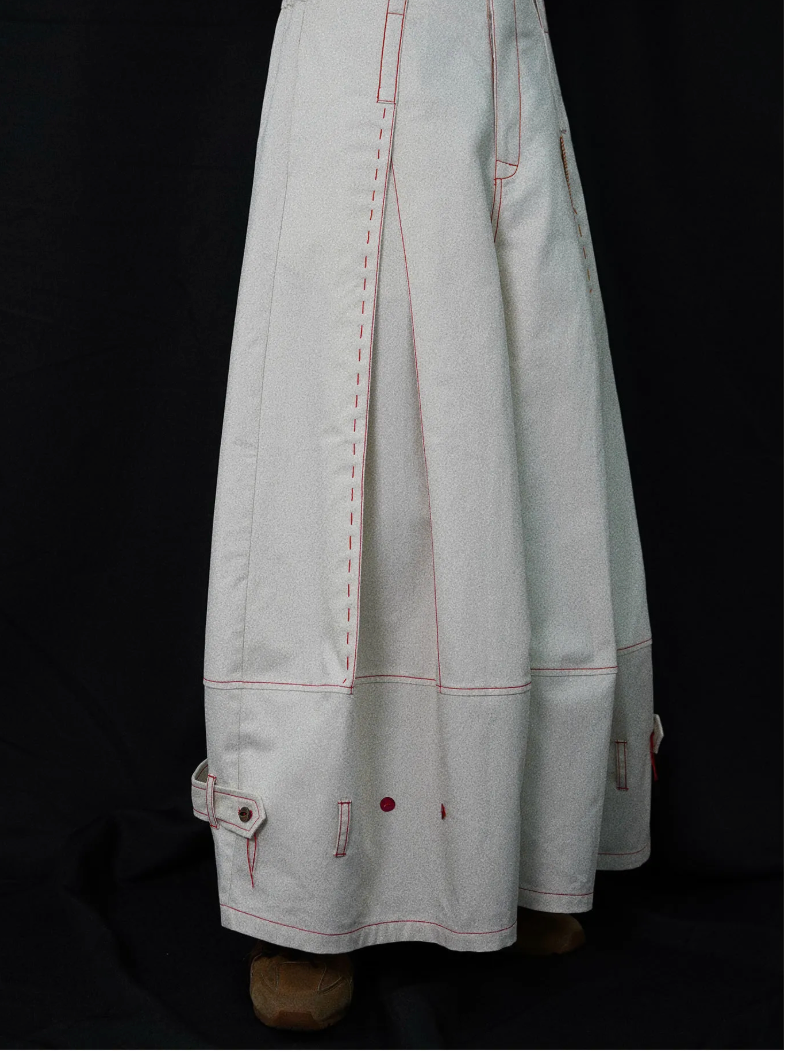 Designer Wide-Leg Button Denim Jeans