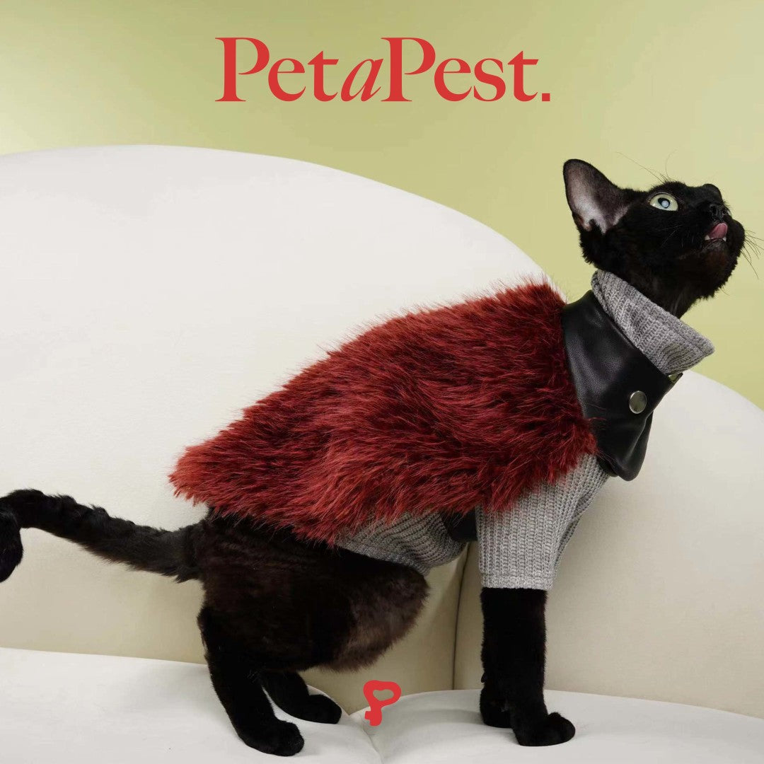 Detachable Plush Cat Dog Cape