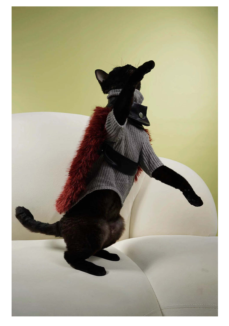 Detachable Plush Cat Dog Cape