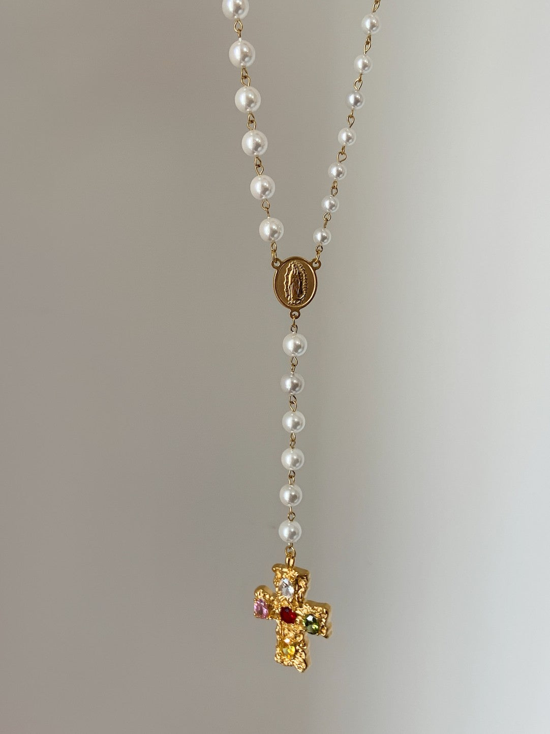 Diana Original Multi-Layer Cross Pearl Necklace