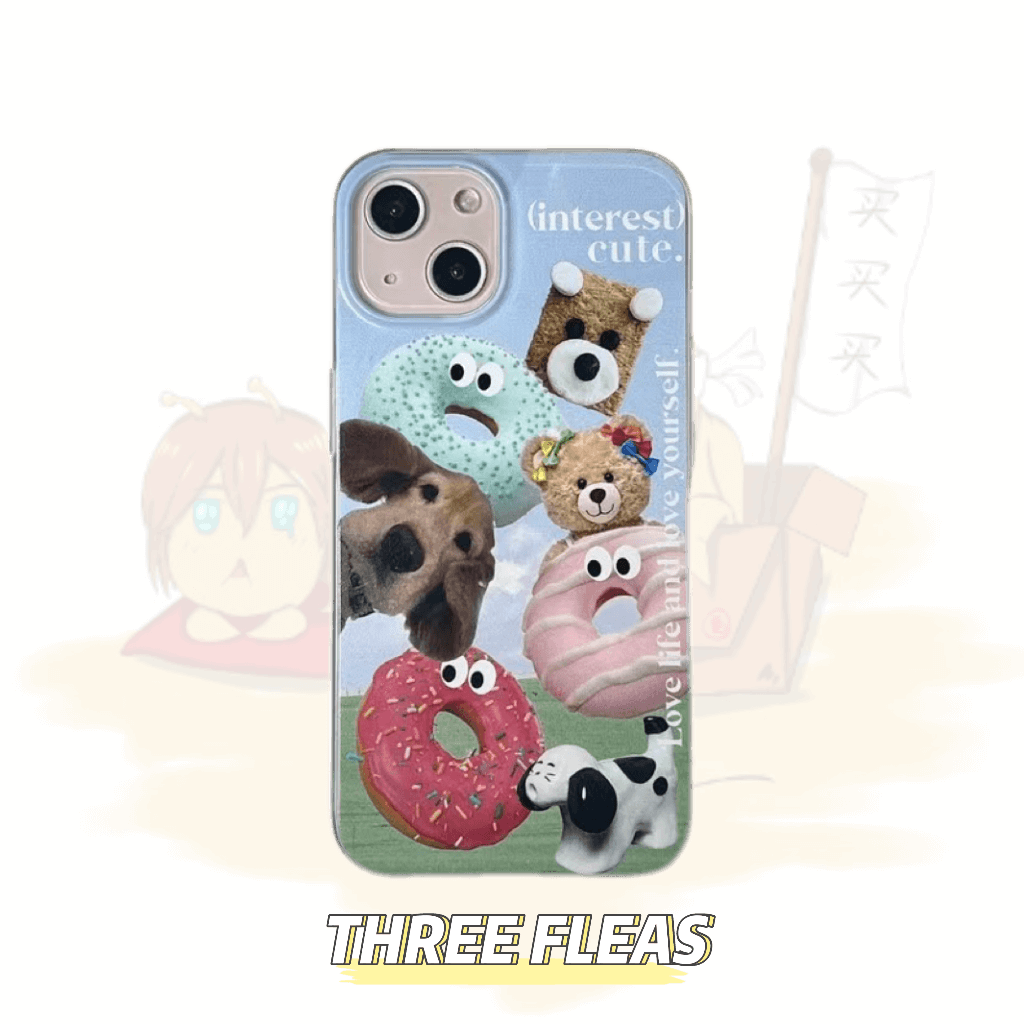 Donut puppy phone case | phone accessories | Three Fleas