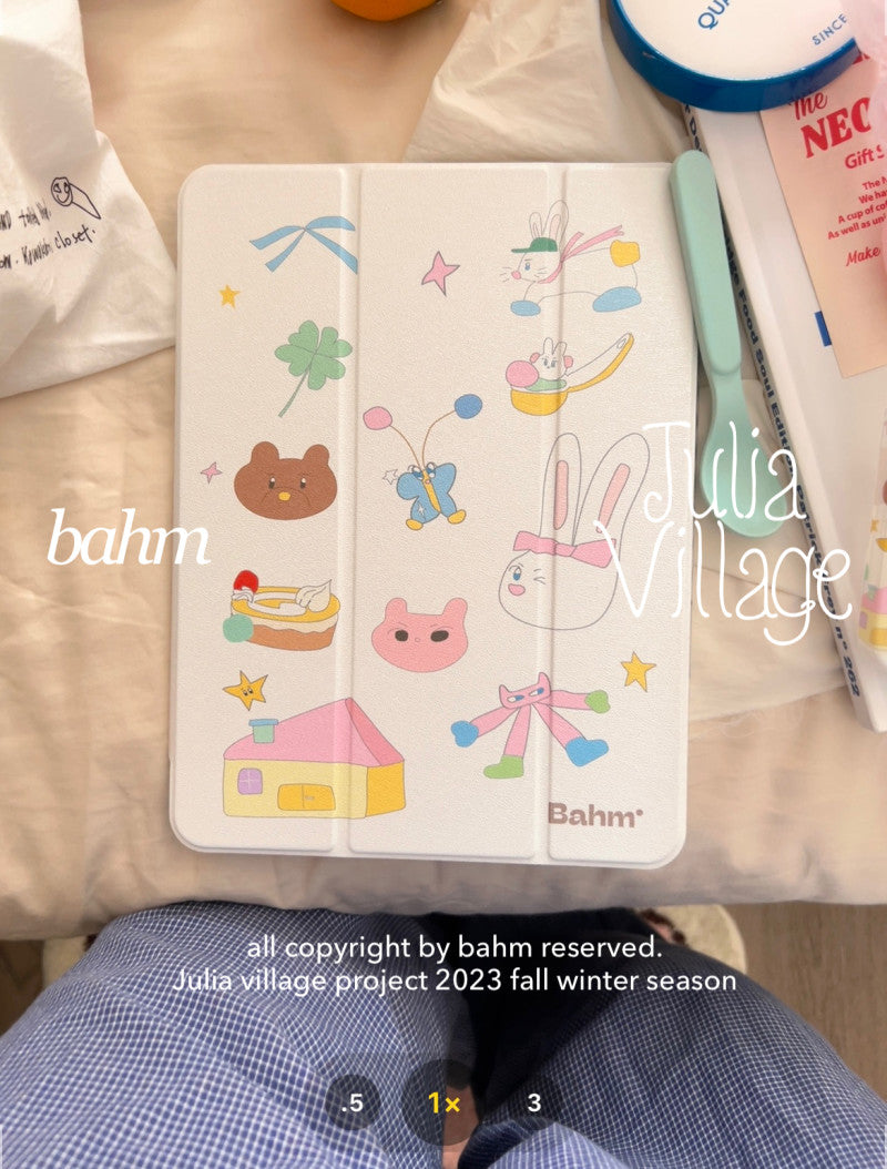 Doodle Bear Bunny Printed iPad Case