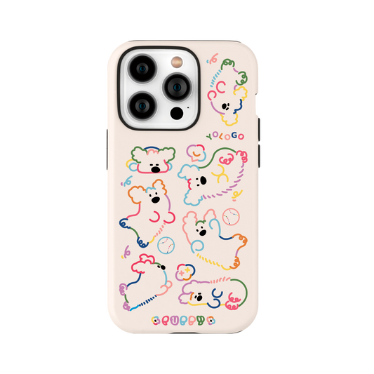 Dopamine Puppy Printed Double Layer Phone Case