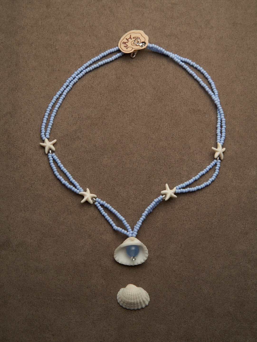 Double-Layered Shell Starfish Beaded Necklace