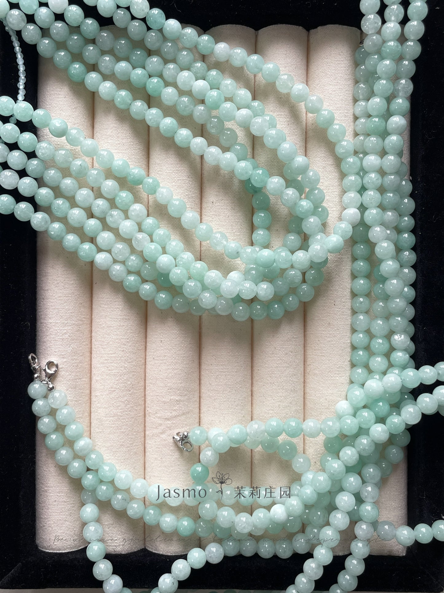Double Strand Mint Stones Beaded Necklace