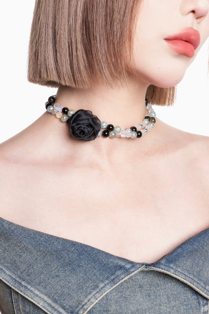 Double Strand Pearl Rose Choker