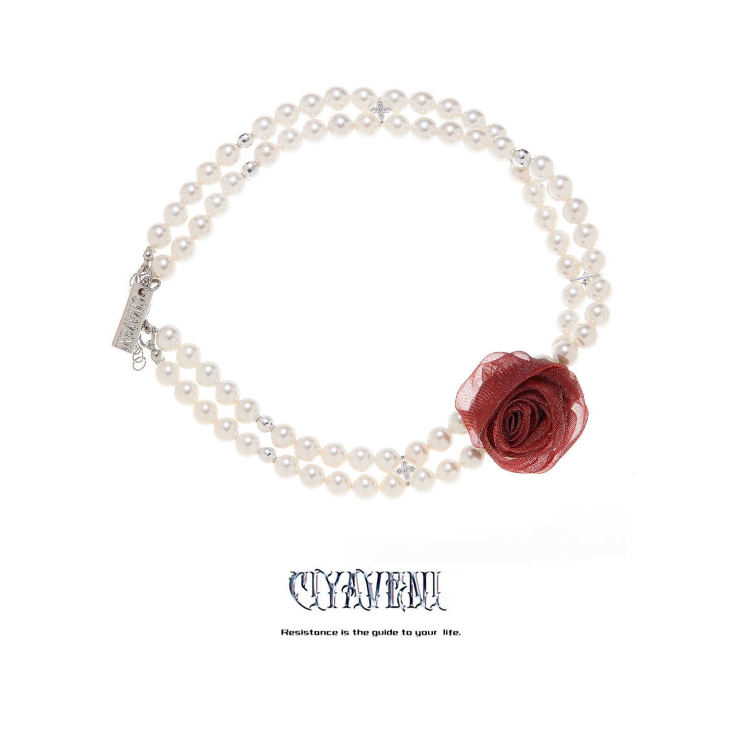 Double Strand Pearl Rose Choker