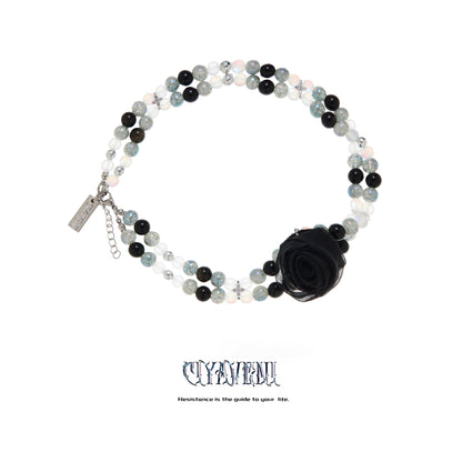 Double Strand Pearl Rose Choker