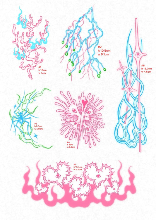 Dreamcore Colorful Waterproof Temporary Tattoo Stickers