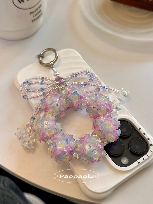 Dreamy Flower Ball Bow Phone Charm