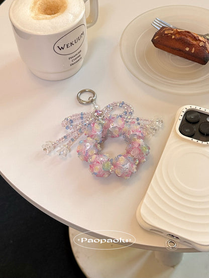Dreamy Flower Ball Bow Phone Charm