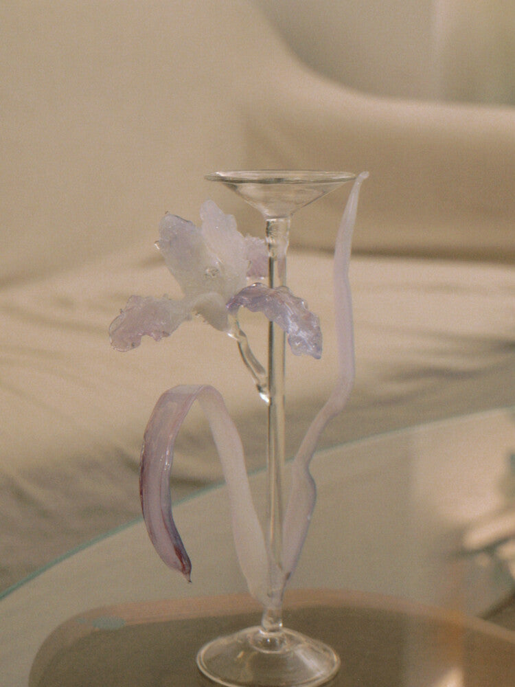 Dreamy Glass Lilac Candle Holder
