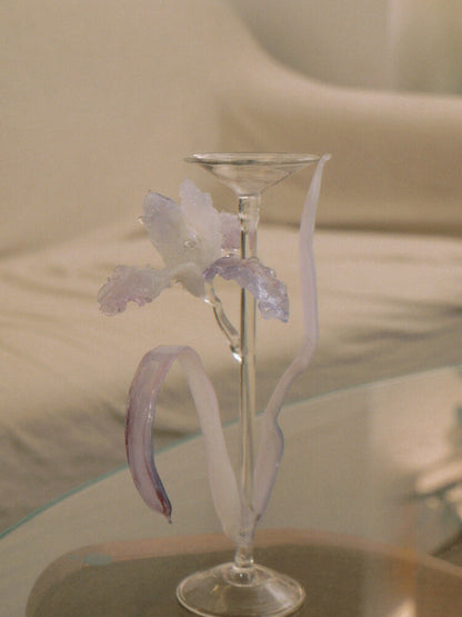 Dreamy Glass Lilac Candle Holder