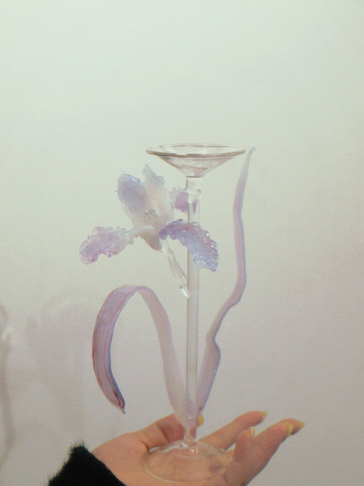 Dreamy Glass Lilac Candle Holder