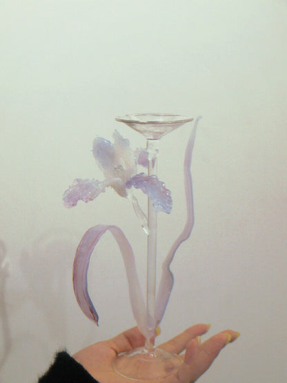 Dreamy Glass Lilac Candle Holder