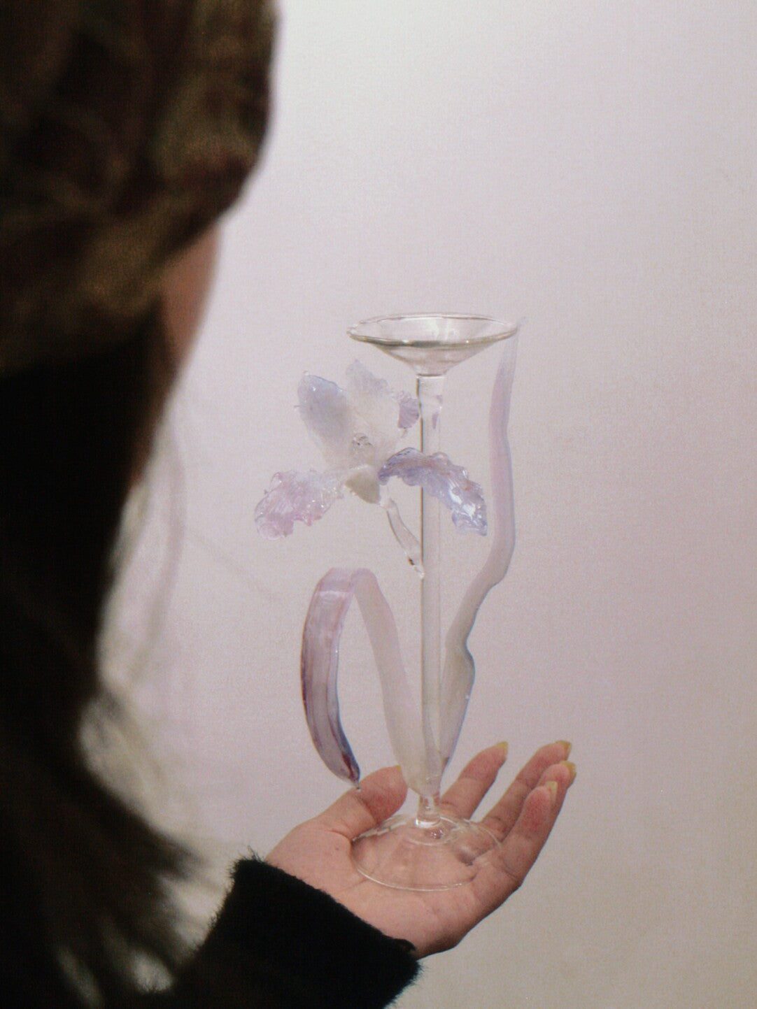 Dreamy Glass Lilac Candle Holder