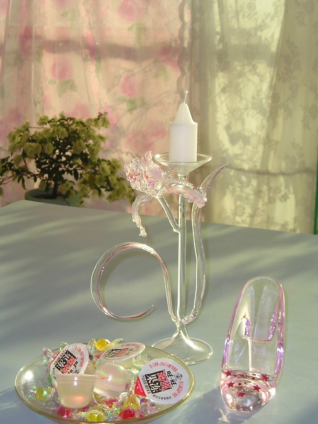 Dreamy Glass Lilac Candle Holder