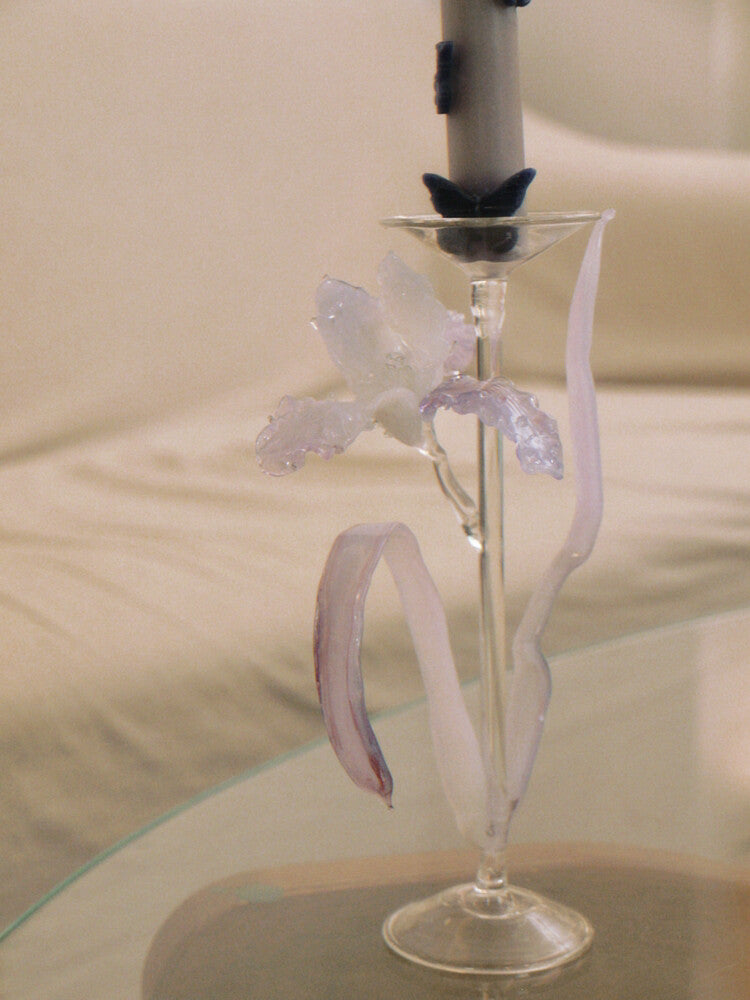 Dreamy Glass Lilac Candle Holder