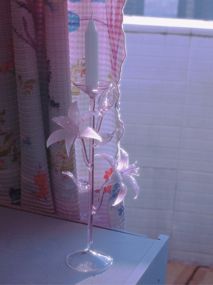 Dreamy Glass Lily Candle Holder