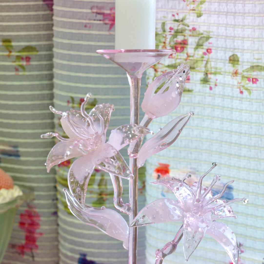 Dreamy Glass Lily Candle Holder