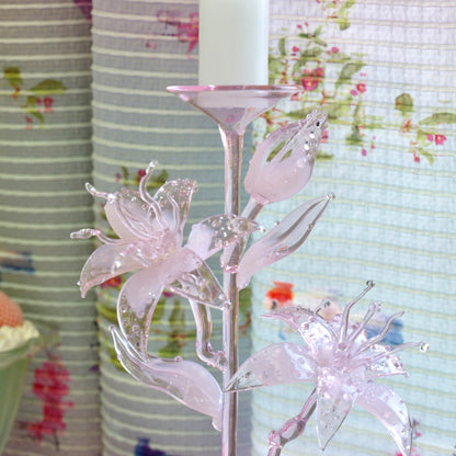 Dreamy Glass Lily Candle Holder