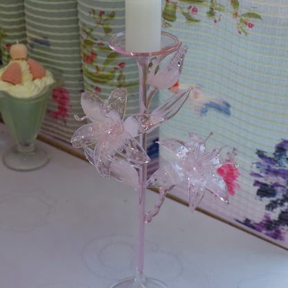 Dreamy Glass Lily Candle Holder