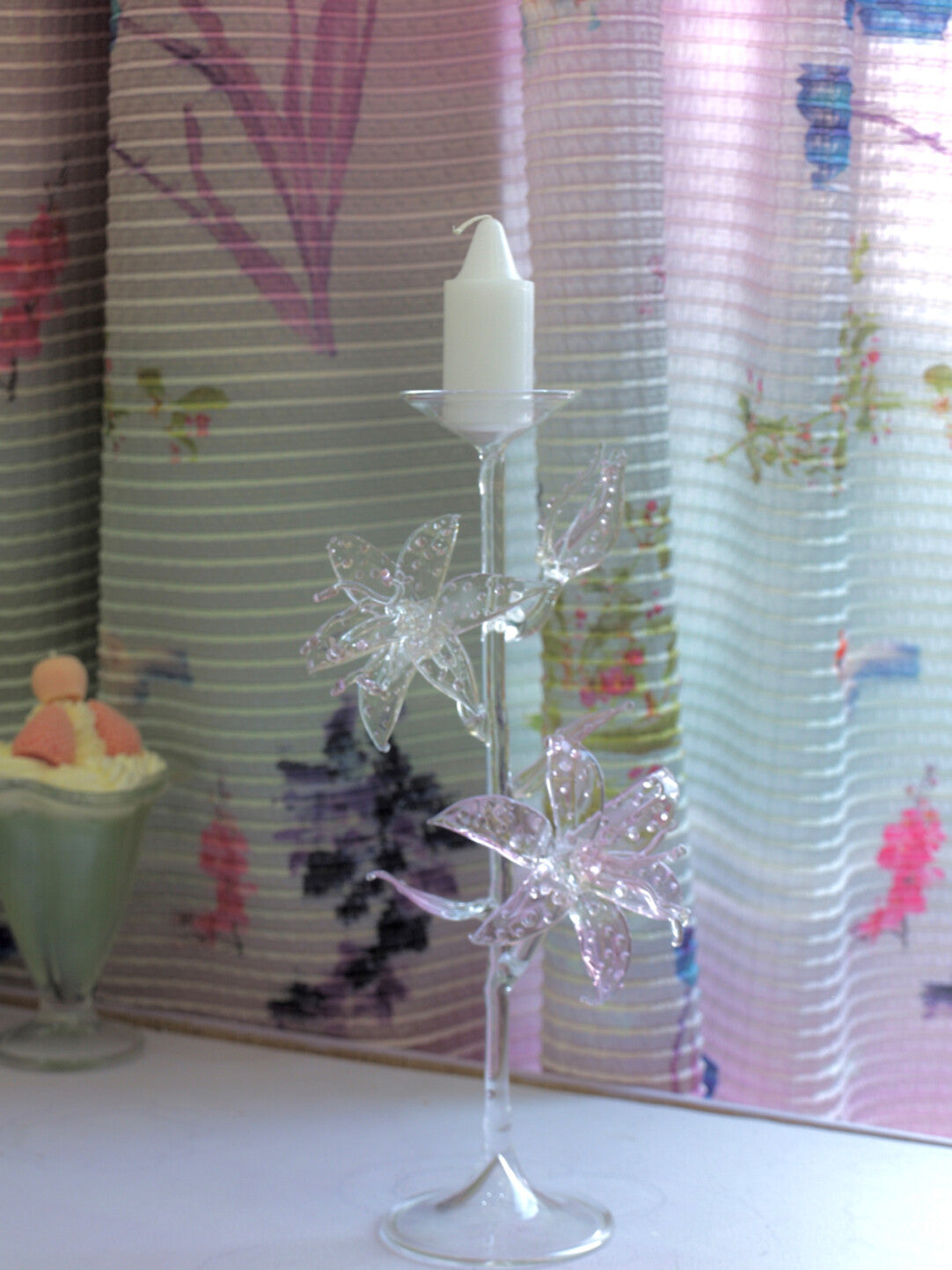 Dreamy Glass Lily Candle Holder