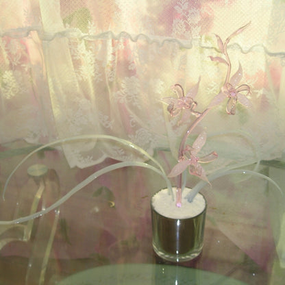 Dreamy Pink Glass Lily Candle Holder