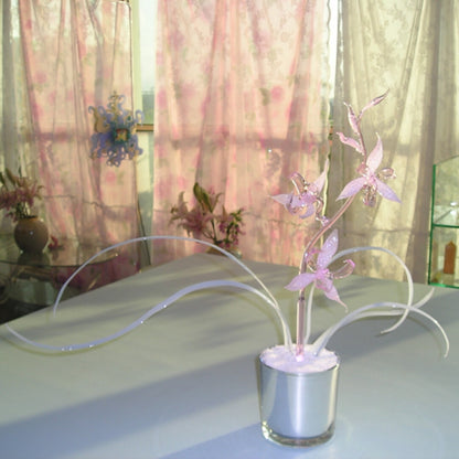 Dreamy Pink Glass Lily Candle Holder