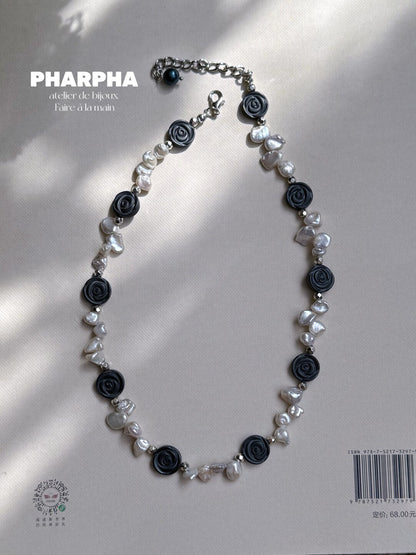 Pharpha Dried Rose Baroque Petal Pearl Necklace