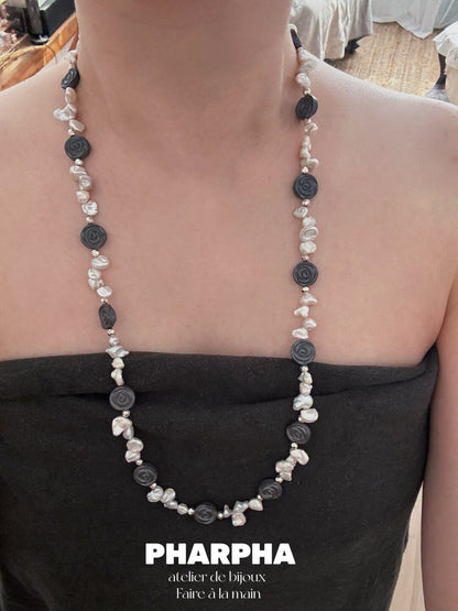 Pharpha Dried Rose Baroque Petal Pearl Necklace