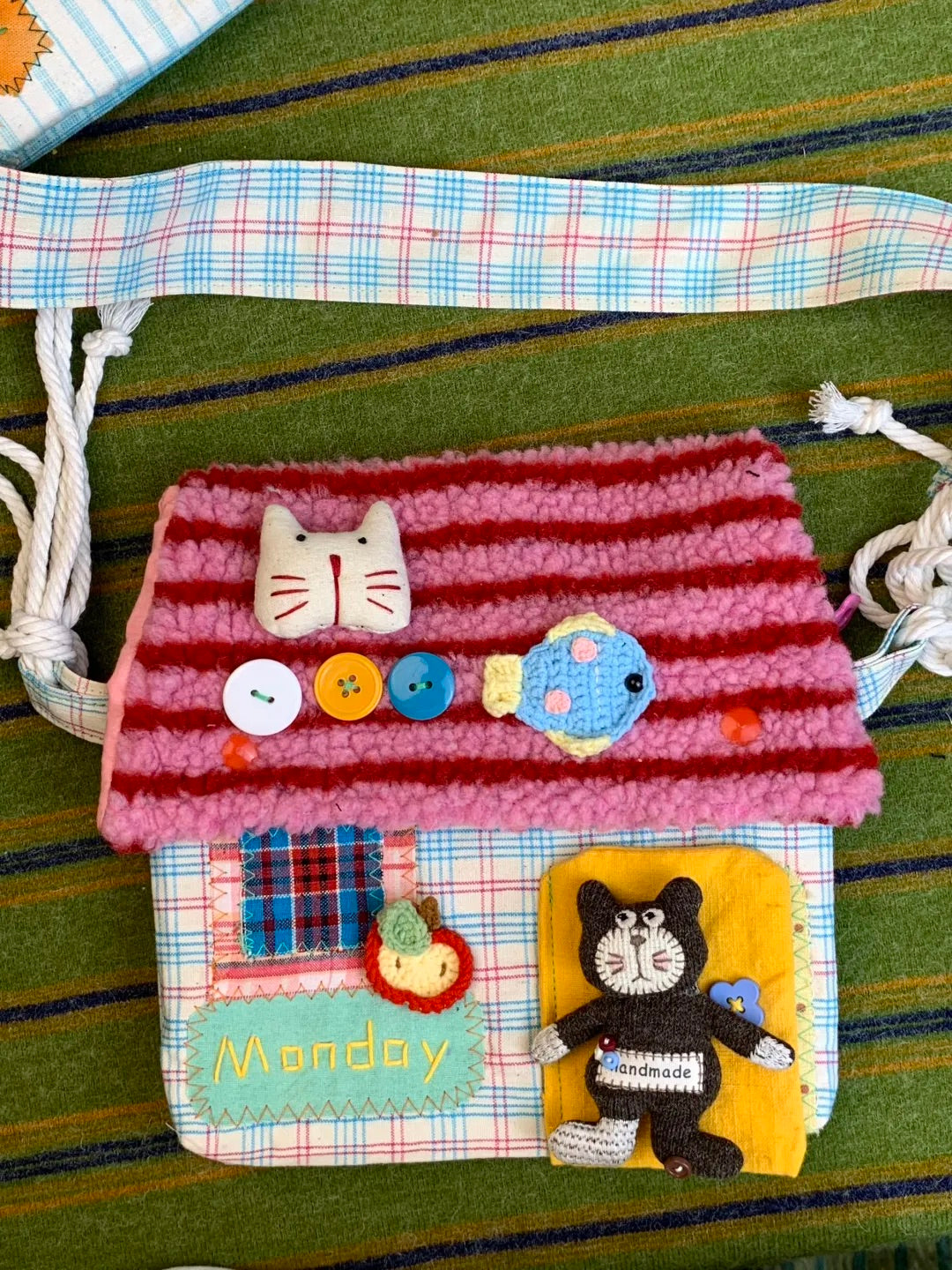 Handmade Monday Kitten Fabric Bag