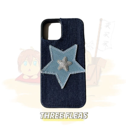 Embroidered Denim Phone Case