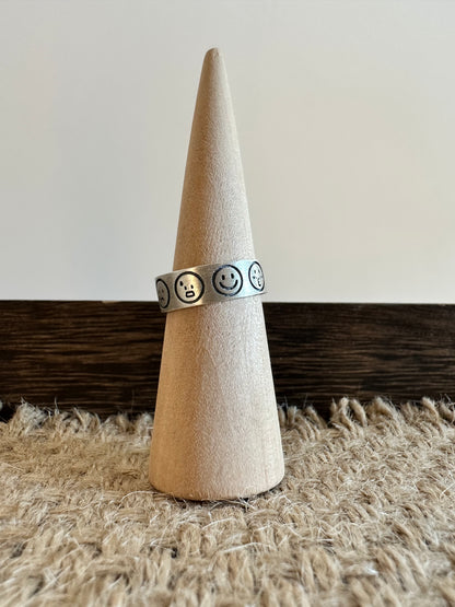 Emoji Silver Open-end Ring