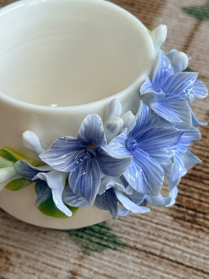 Blue Hydrangea Ceramic Cup