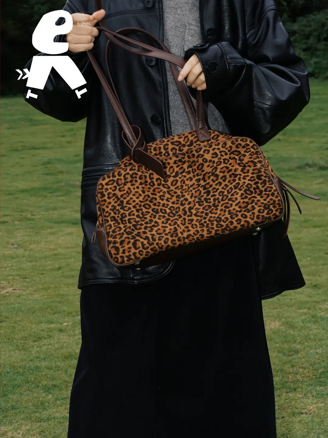 Leopard Print Casual Shoulder Bag
