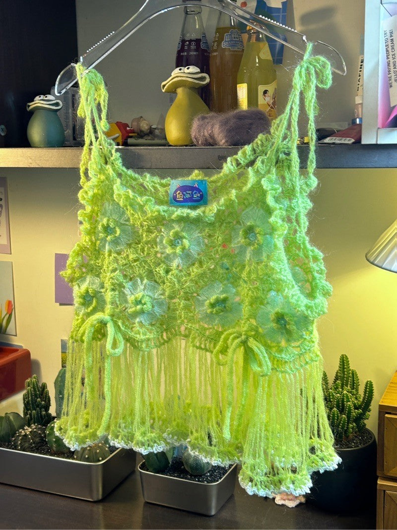 Fairy Tassel Handmade Crochet Top