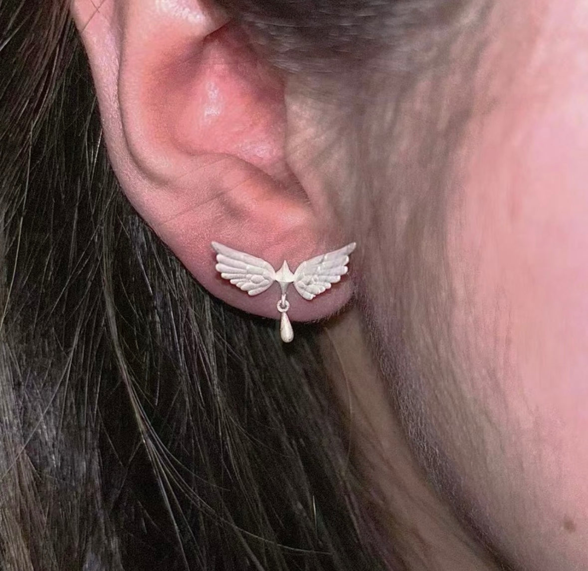 Falling Star Silver Earring